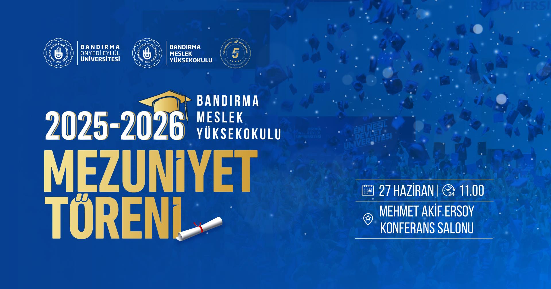 Bandırma Meslek Yüksekokulu Mezuniyet Töreni